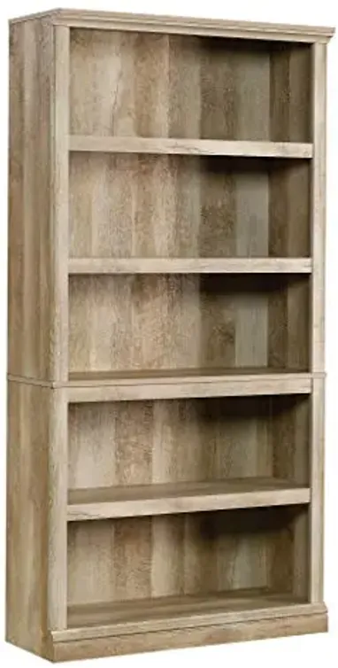 Sauder 5 Tier Book Shelf Wooden Bookcase Multipurpose Bookshelf for Home Office, Living Room, in Lintel Oak
