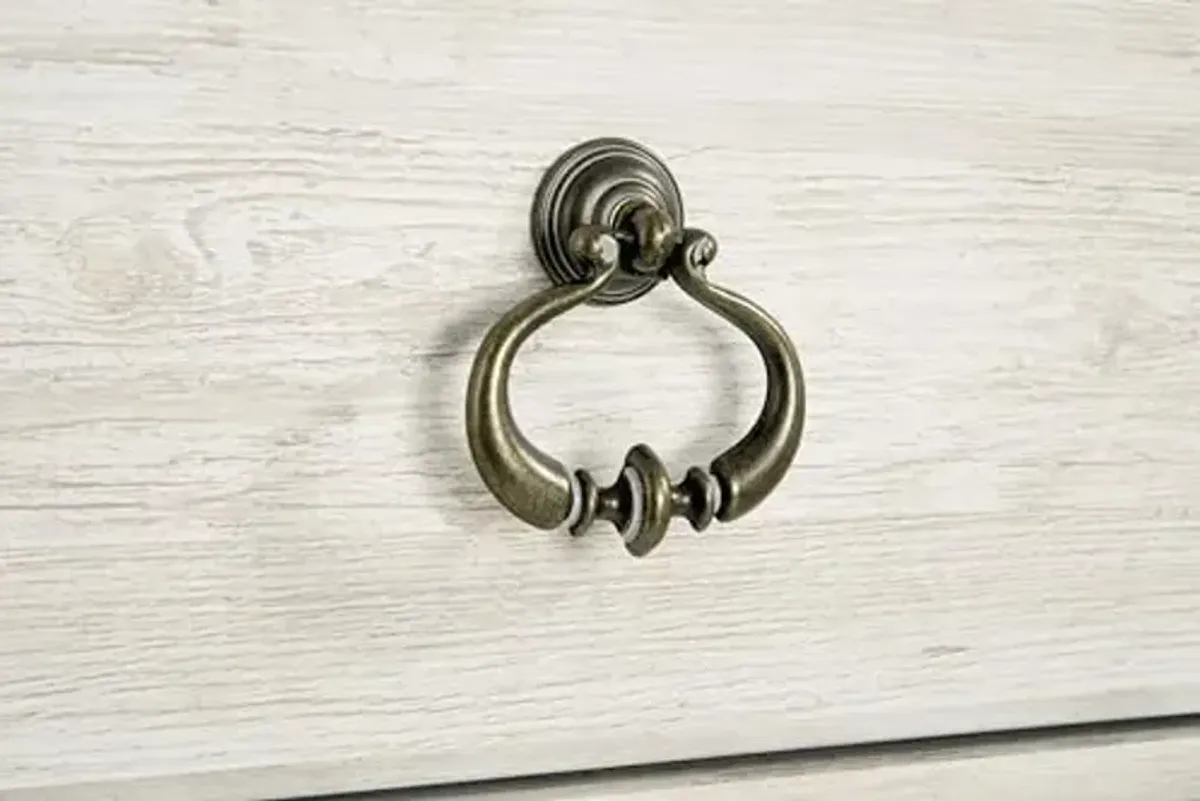 Signature Design by Ashley Willowton Farmhouse 2 Drawer Nightstand with USB Charging Ports, 25.67" Tall, Whitewash