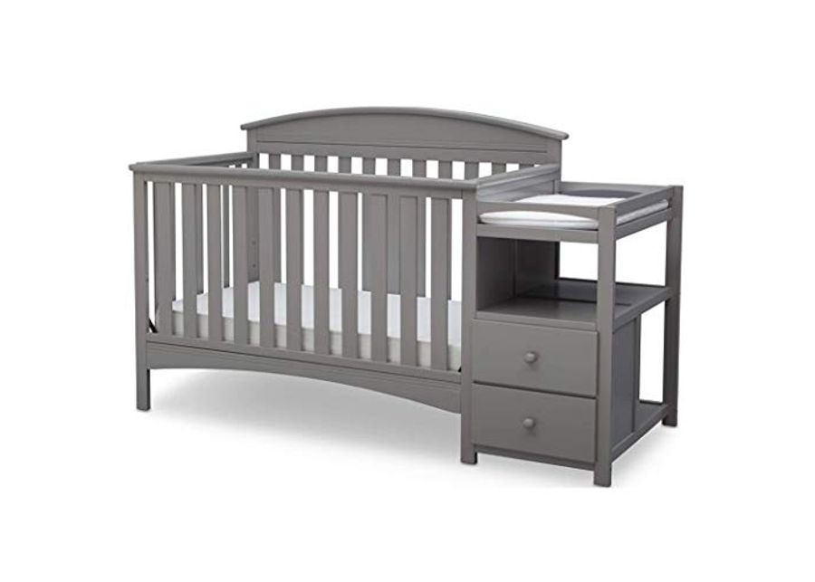 Delta Children Abby Convertible Crib and Changer, Grey