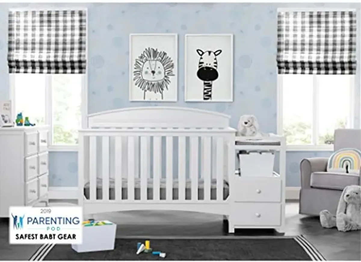 Delta Children Abby Convertible Crib and Changer, Bianca White