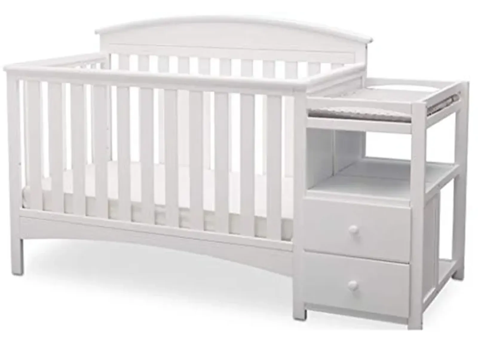 Delta Children Abby Convertible Crib and Changer, Bianca White