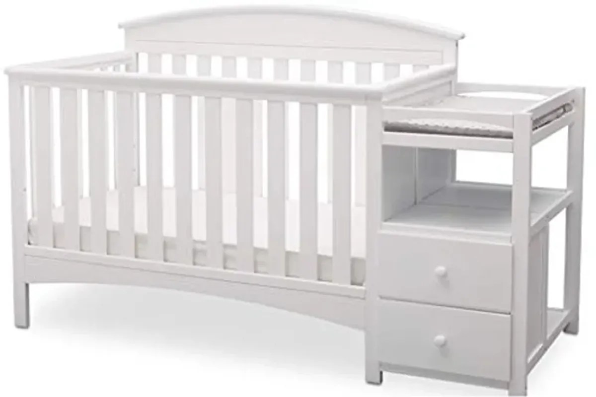 Delta Children Abby Convertible Crib and Changer, Bianca White