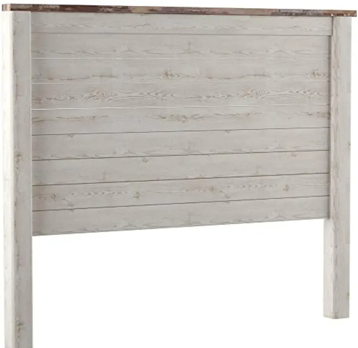 Signature Design by Ashley Willowton Cottage Farmhouse Panel Headboard ONLY, Queen, Whitewash