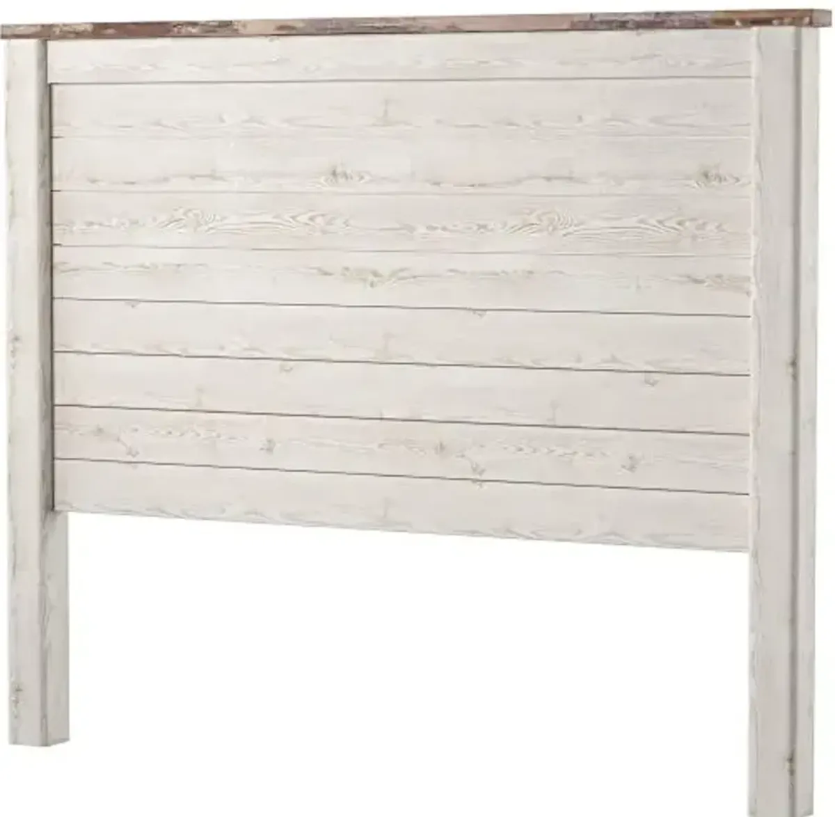 Signature Design by Ashley Willowton Cottage Farmhouse Panel Headboard ONLY, Queen, Whitewash