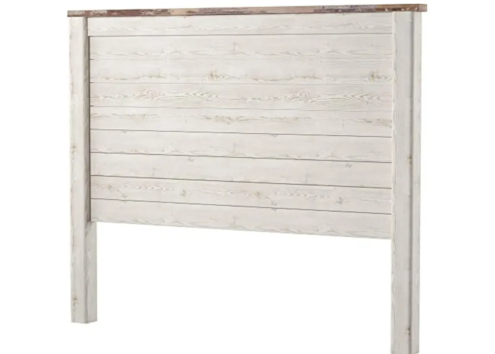 Signature Design by Ashley Willowton Cottage Farmhouse Panel Headboard ONLY, Queen, Whitewash