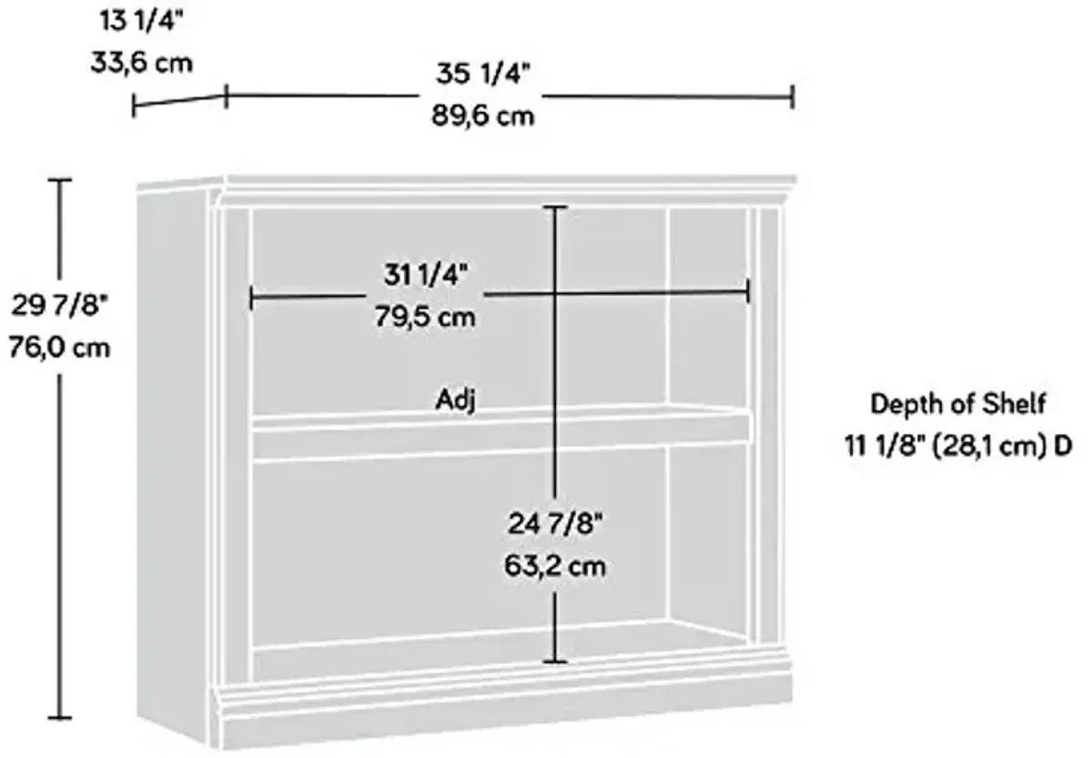 Sauder 2 Tier Book Shelf Wooden Bookcase Multipurpose Bookshelf for Home Office, Living Room, in Oiled Oak