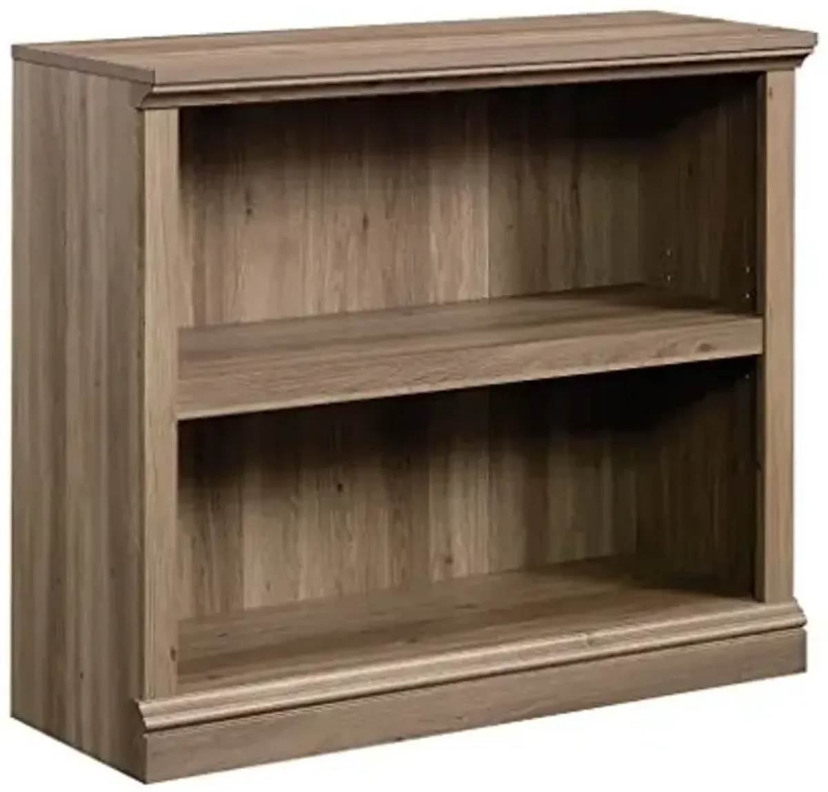 Sauder 2 Tier Book Shelf Wooden Bookcase Multipurpose Bookshelf for Home Office, Living Room, in Salt Oak