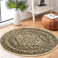 SAFAVIEH Adirondack Collection 4' Round Gold / Black ADR108H Oriental Medallion Non-Shedding Dining Room Entryway Foyer Living Room Bedroom Area Rug