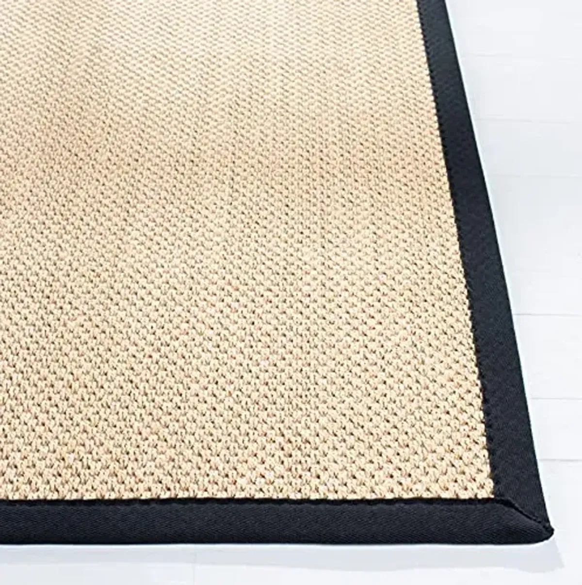 SAFAVIEH Natural Fiber Collection Runner Rug - 2'6" x 6', Maize & Black, Sisal, Woven Design with Border (NF141A)
