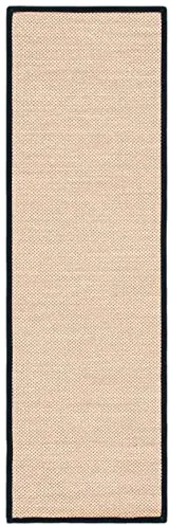 SAFAVIEH Natural Fiber Collection Runner Rug - 2'6" x 6', Maize & Black, Sisal, Woven Design with Border (NF141A)
