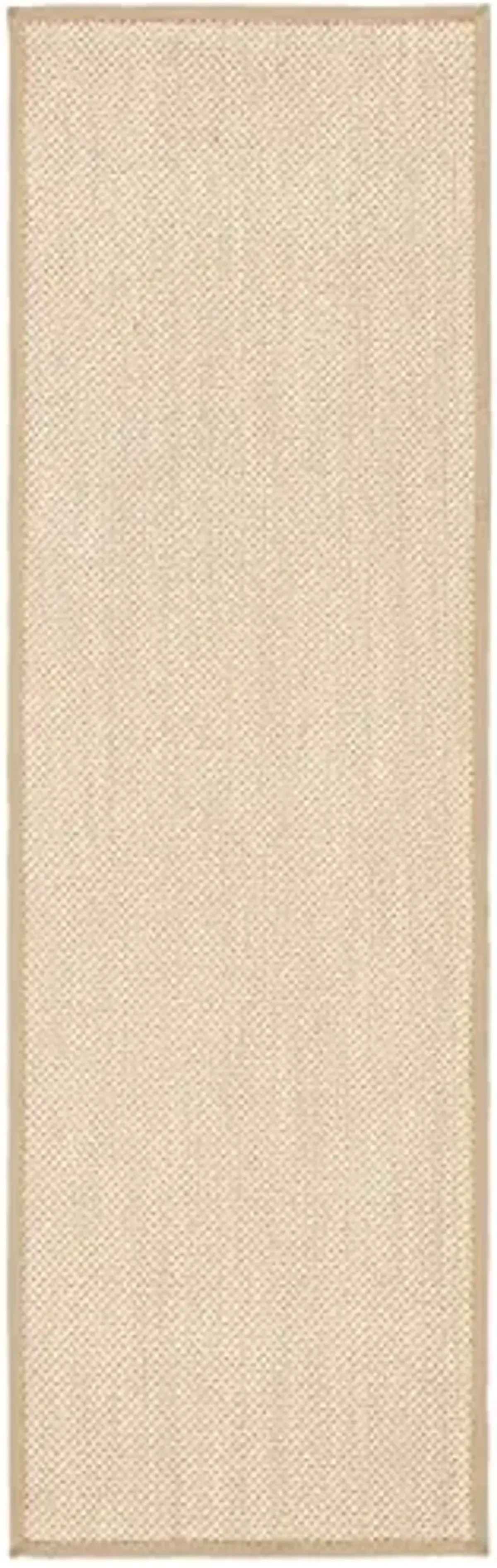 SAFAVIEH Natural Fiber Collection Runner Rug - 2'6" x 8', Maize & Linen Color, Sisal, Woven Design with Border (NF141B)