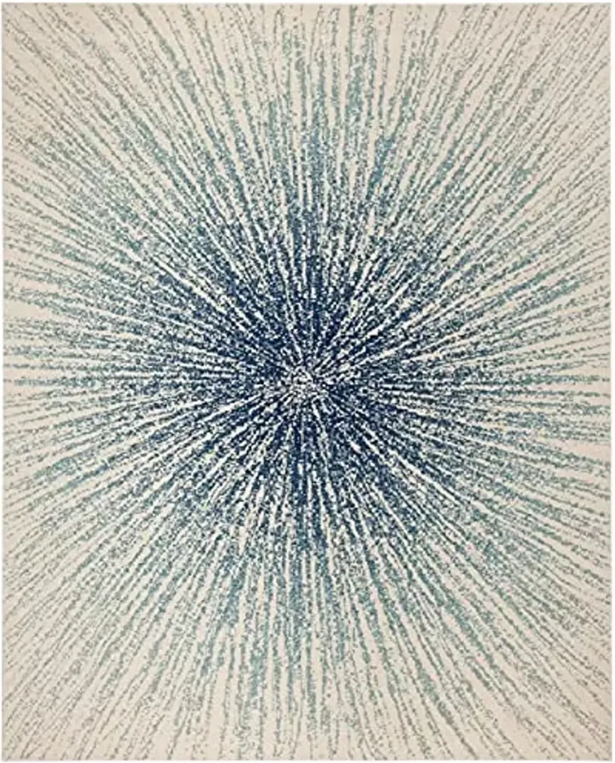 SAFAVIEH Evoke Collection Area Rug - 10' x 14', Royal & Ivory, Abstract Burst Design, Non-Shedding & Easy Care, Ideal for High Traffic Areas in Living Room, Bedroom (EVK228A)