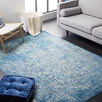 SAFAVIEH Evoke Collection 8' x 10' Blue/Ivory EVK256C Oriental Distressed Non-Shedding Living Room Bedroom Dining Home Office Area Rug