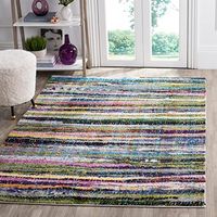 SAFAVIEH Fiesta Shag Collection 8' x 10' Multi FSG367M Modern Abstract Non-Shedding Living Room Bedroom Dining Room Entryway Kids Area Rug
