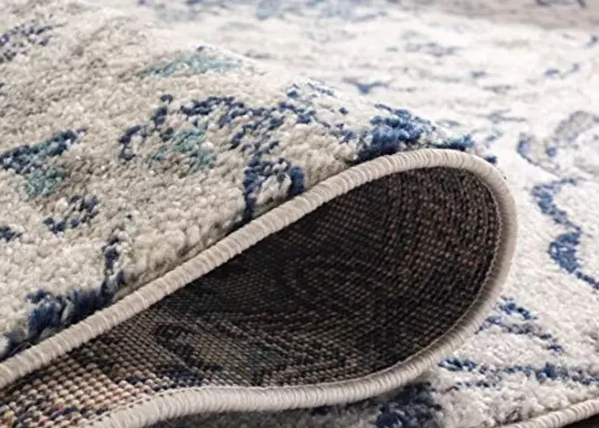 SAFAVIEH Madison Collection Runner Rug - 2'3" x 8', Cream & Light Grey, Boho Chic Glam Paisley Design, Non-Shedding & Easy Care, Ideal for High Traffic Areas in Living Room, Bedroom (MAD600C)