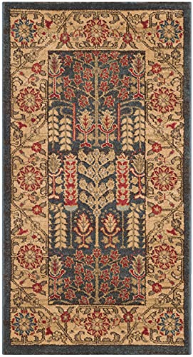 SAFAVIEH Mahal Collection 2'2" x 4' Navy / Natural MAH697E Traditional Oriental Non-Shedding Living Room Bedroom Accent Rug