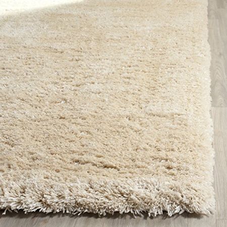 SAFAVIEH Indie Shag Collection 4' x 6' Light Beige SGI320K Solid Non-Shedding Living Room Bedroom Dining Room Entryway Plush 2-inch Thick Area Rug