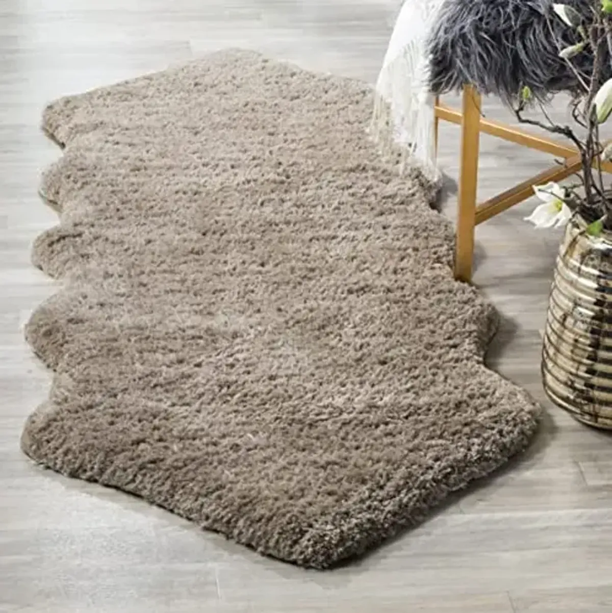SAFAVIEH Sheep Shag Collection 2'3" x 6' Silver SSG101A Handmade 1-inch Thick Runner Rug
