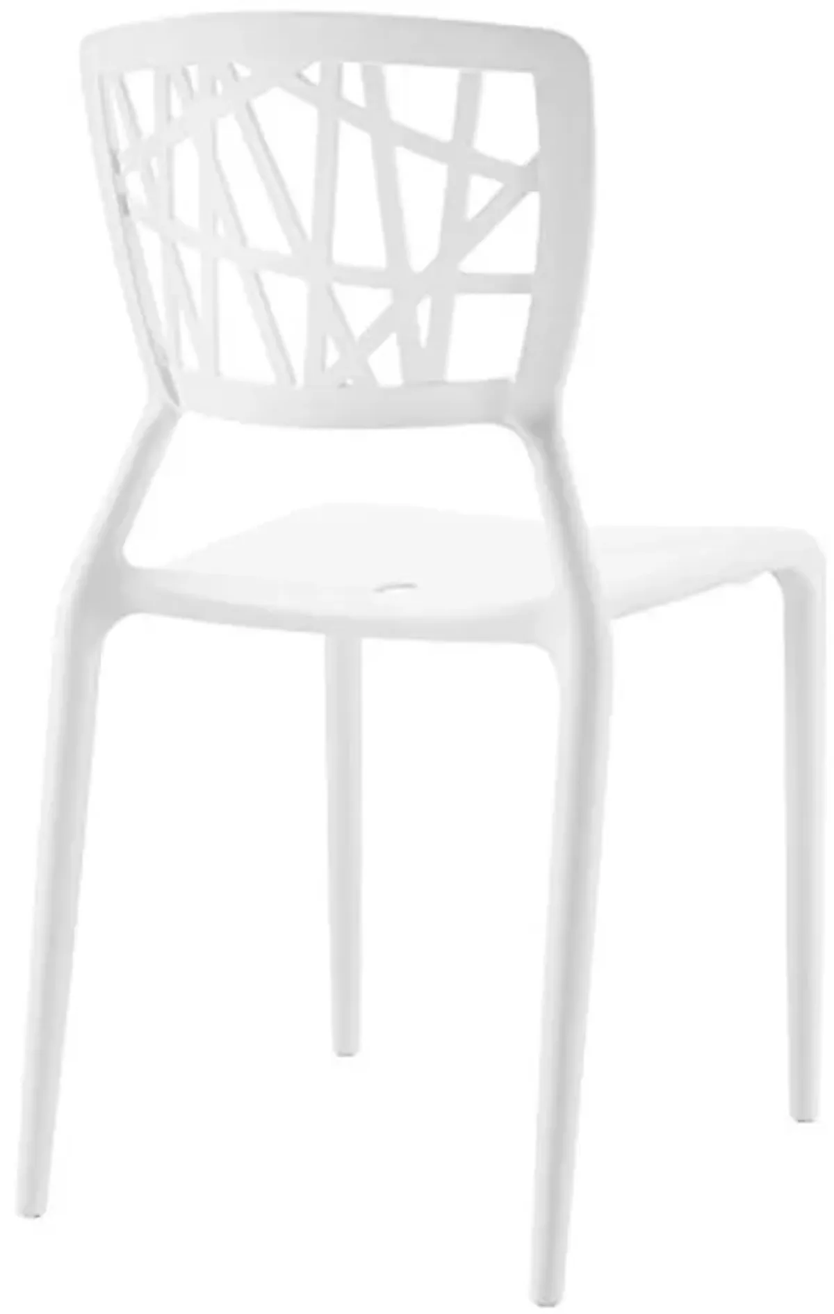 Modway Astro Stacking Accent Kitchen and Dining Room Chair in White - Fully Assembled