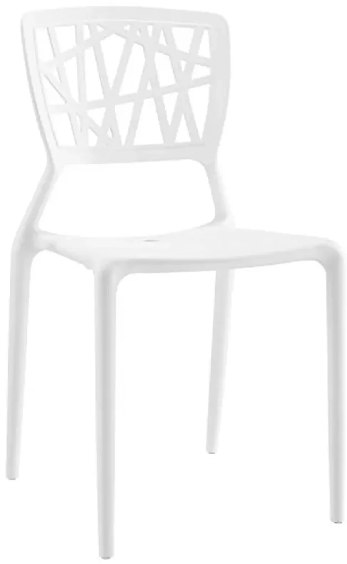 Modway Astro Stacking Accent Kitchen and Dining Room Chair in White - Fully Assembled