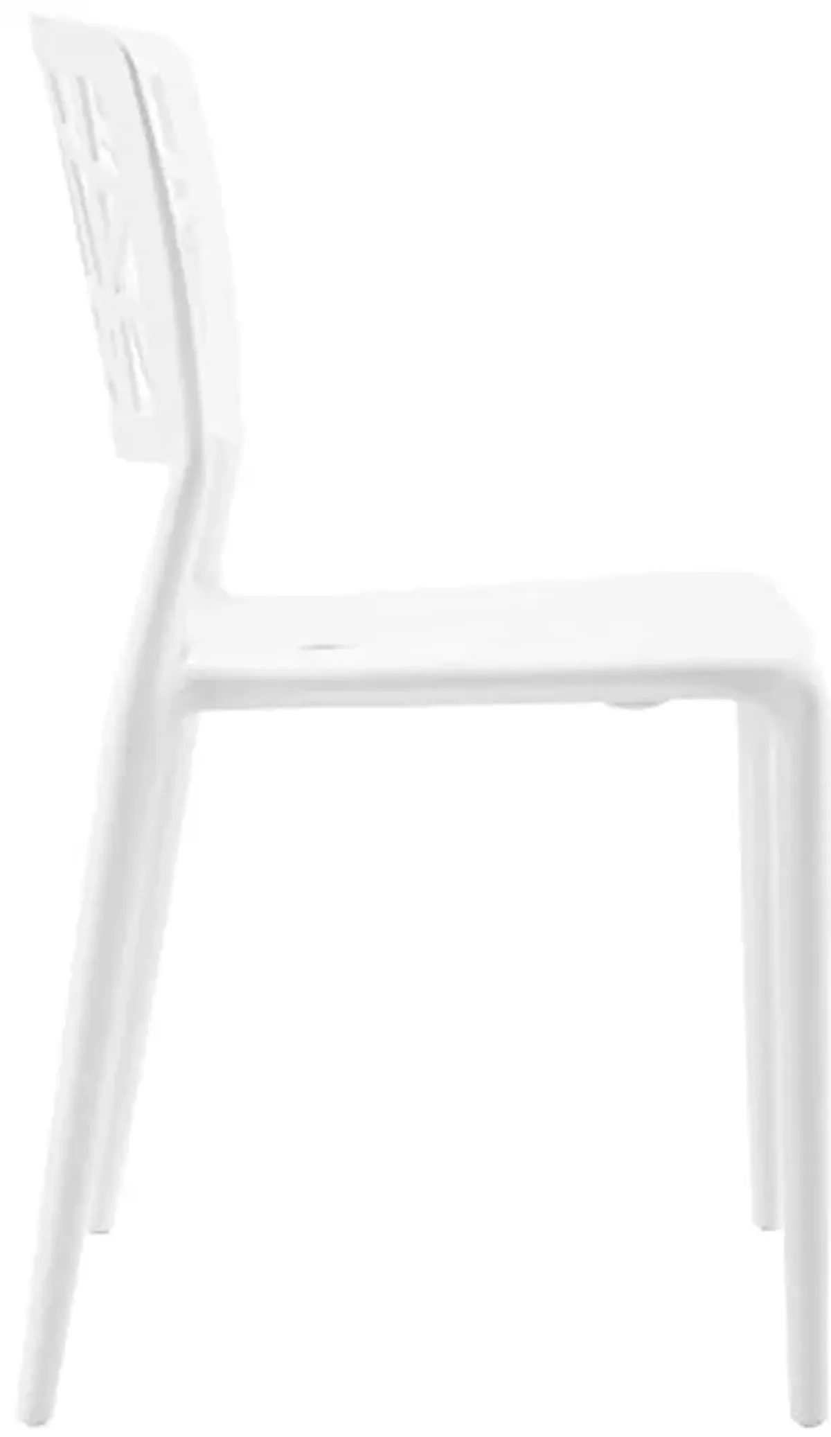 Modway Astro Stacking Accent Kitchen and Dining Room Chair in White - Fully Assembled