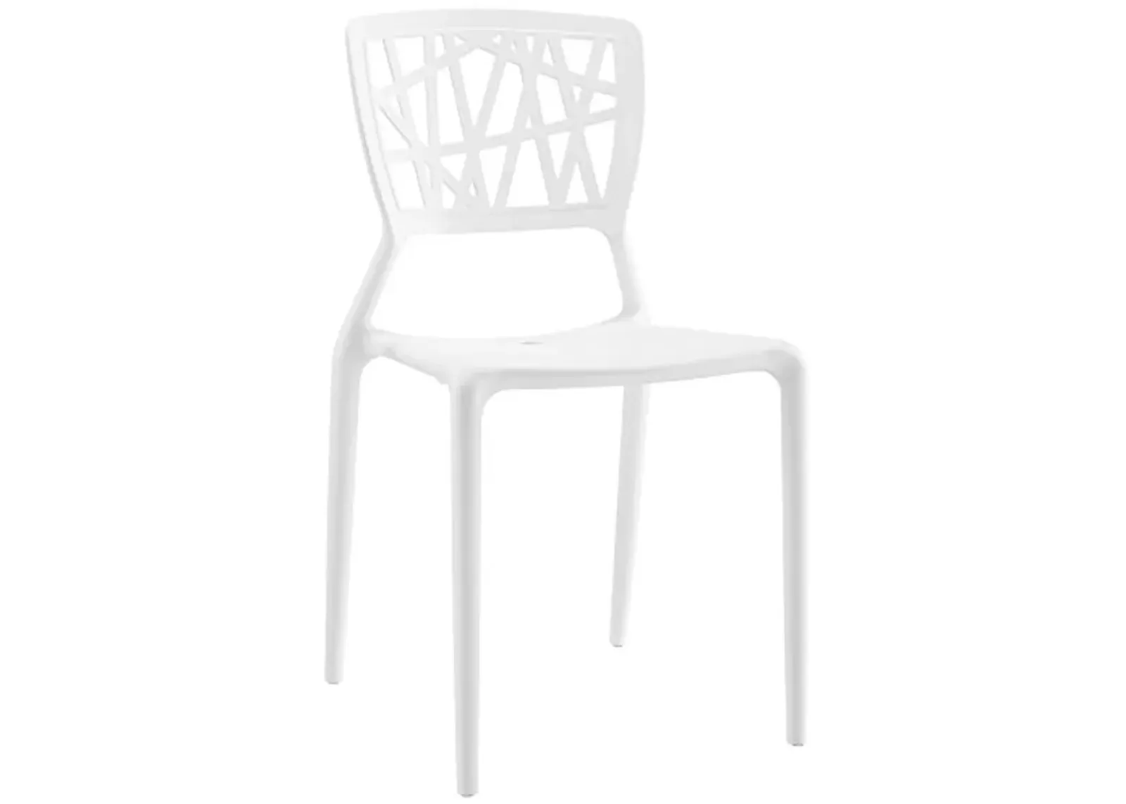 Modway Astro Stacking Accent Kitchen and Dining Room Chair in White - Fully Assembled