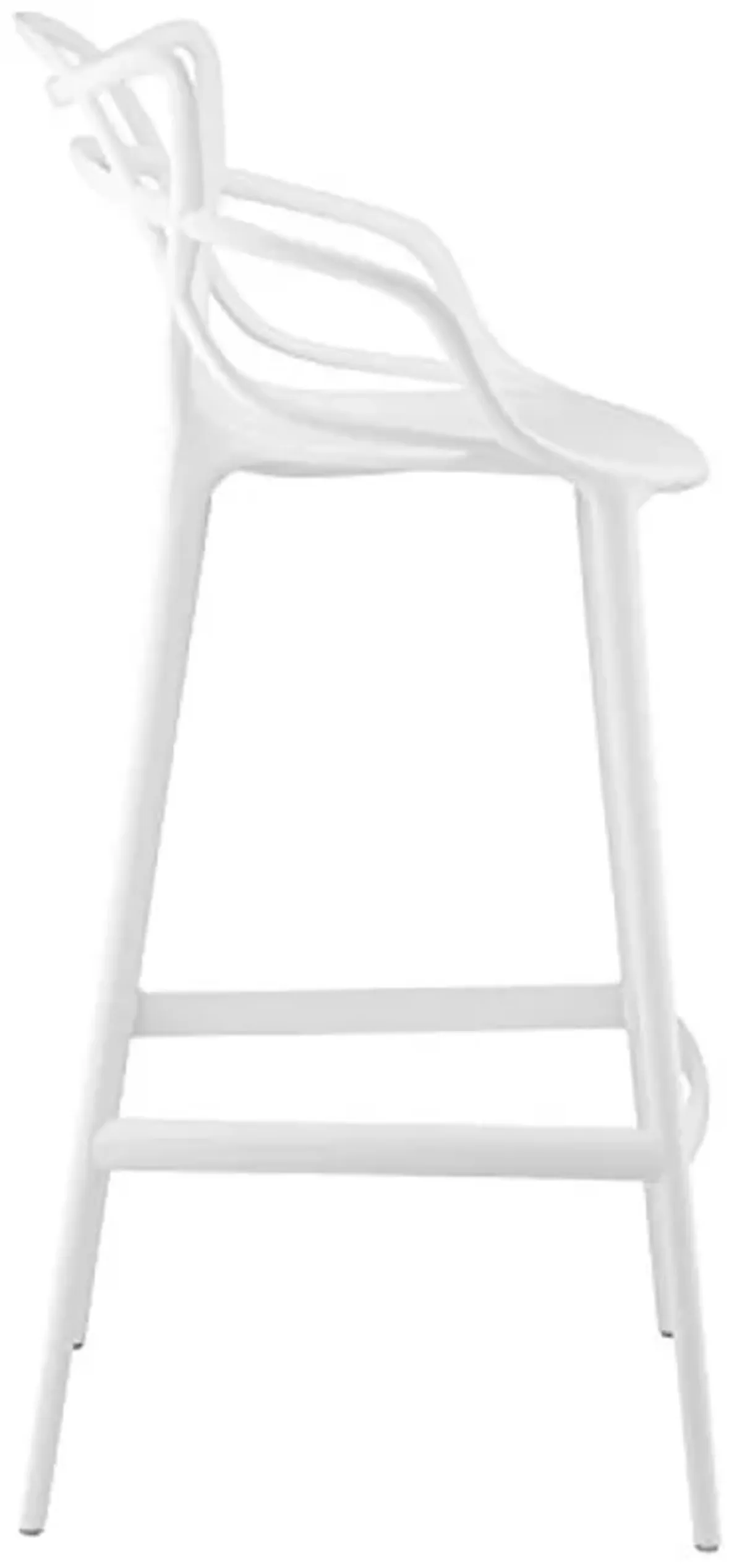 Modway Entangled Modern Molded Plastic Four Bar Stools in White - Fully Assembled