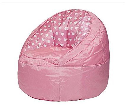 Heritage Kids Pink Hearts Toddler Bean Bag Chair, Pink