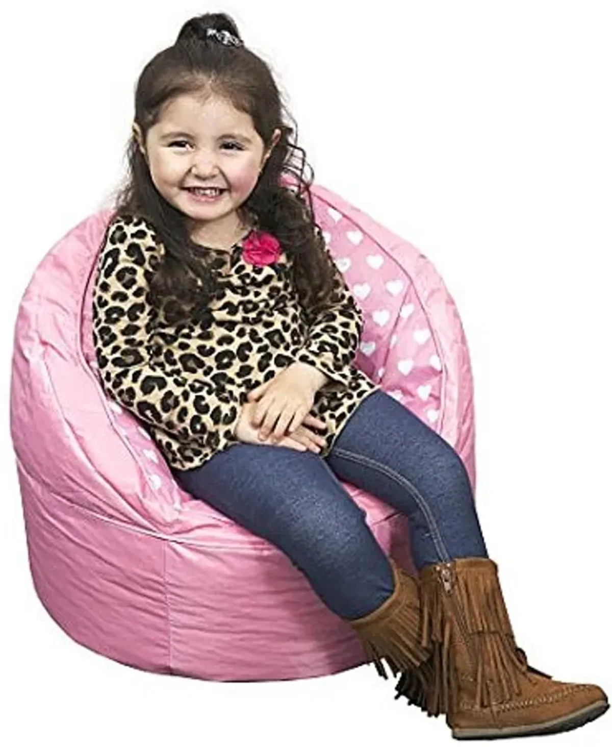 Heritage Kids Pink Hearts Toddler Bean Bag Chair, Pink