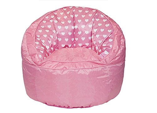 Heritage Kids Pink Hearts Toddler Bean Bag Chair, Pink