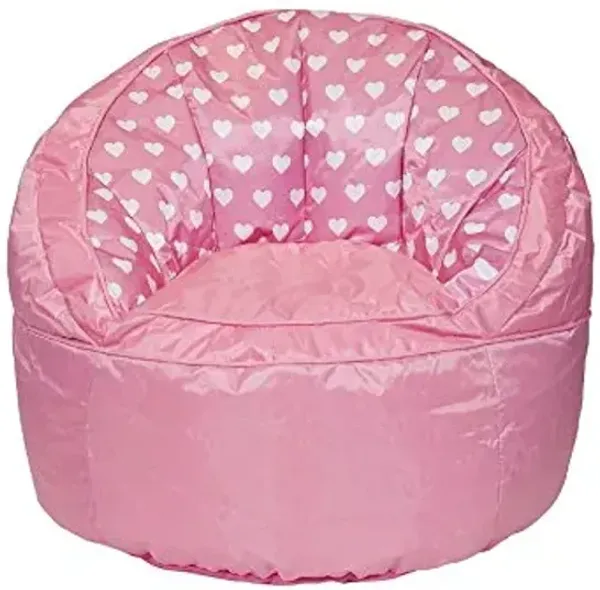 Heritage Kids Pink Hearts Toddler Bean Bag Chair, Pink