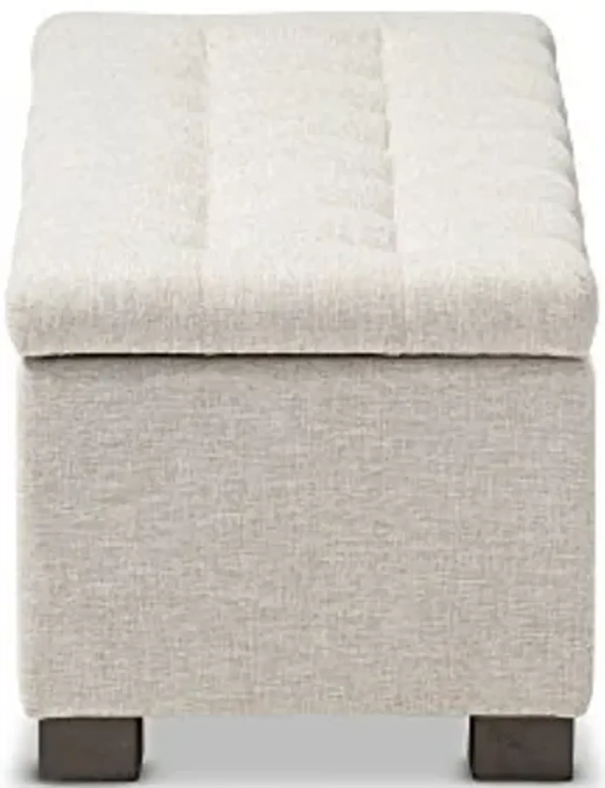 Baxton Studio Orillia Modern and Contemporary Beige Fabric Upholstered Grid-Tufting Storage Ottoman Bench