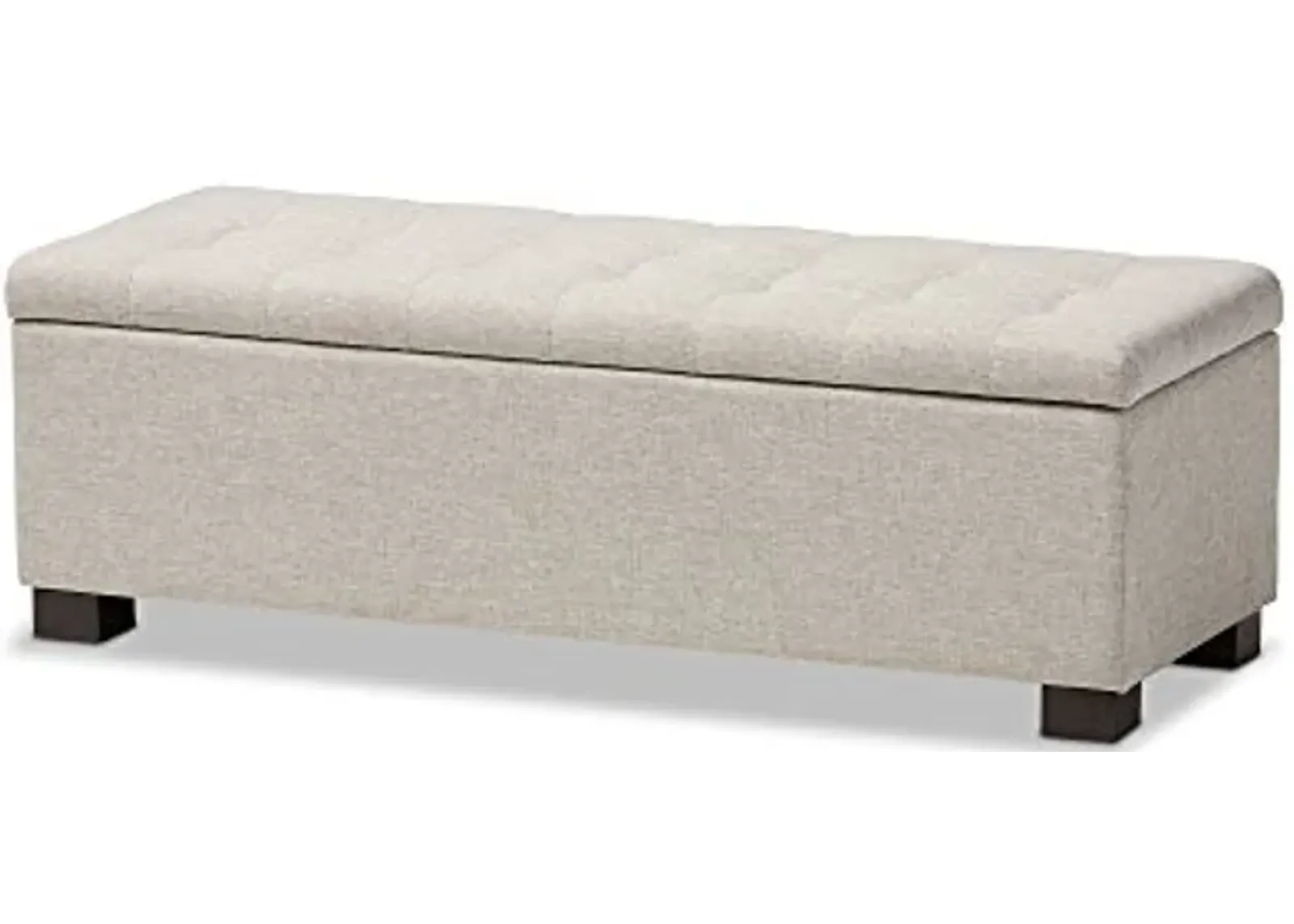 Baxton Studio Orillia Modern and Contemporary Beige Fabric Upholstered Grid-Tufting Storage Ottoman Bench