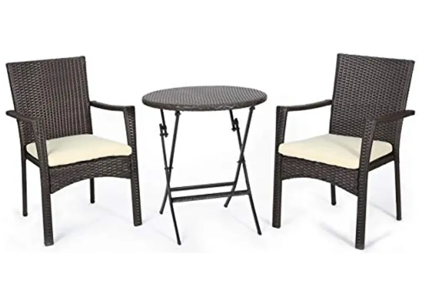 Christopher Knight Home Elba Bistro Set, 3-Pcs Set, Multibrown / Crème