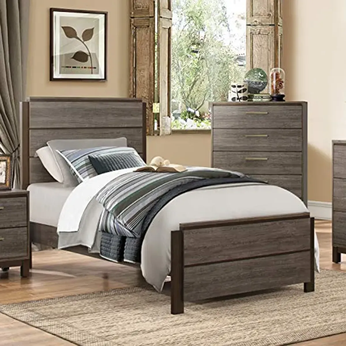 Homelegance Vestavia Gray Twin Panel Bed