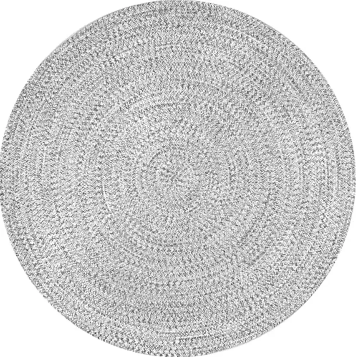 nuLOOM 6' Round Solid Hand Braided Indoor/Outdoor Area Rug, Pet-Friendly, High Traffic, Weather Resistant, for Patio, Balcony, Bedroom, Living, Dining Room, Wynn Salt and Pepper