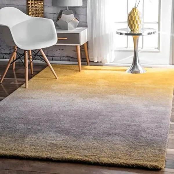 nuLOOM Handmade Ombre Shag Area Rug, 4x6, Yellow