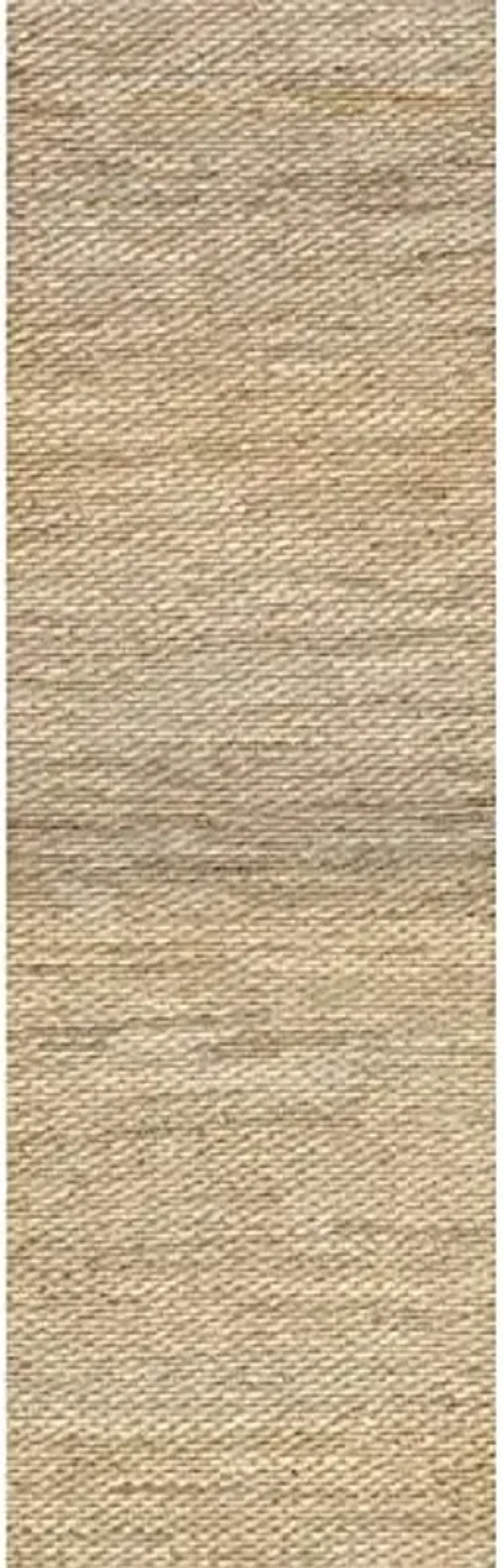 nuLOOM Hailey Hand Woven Jute Runner Rug, 2' 6" x 10', Natural, Runner, 0.75" Thick