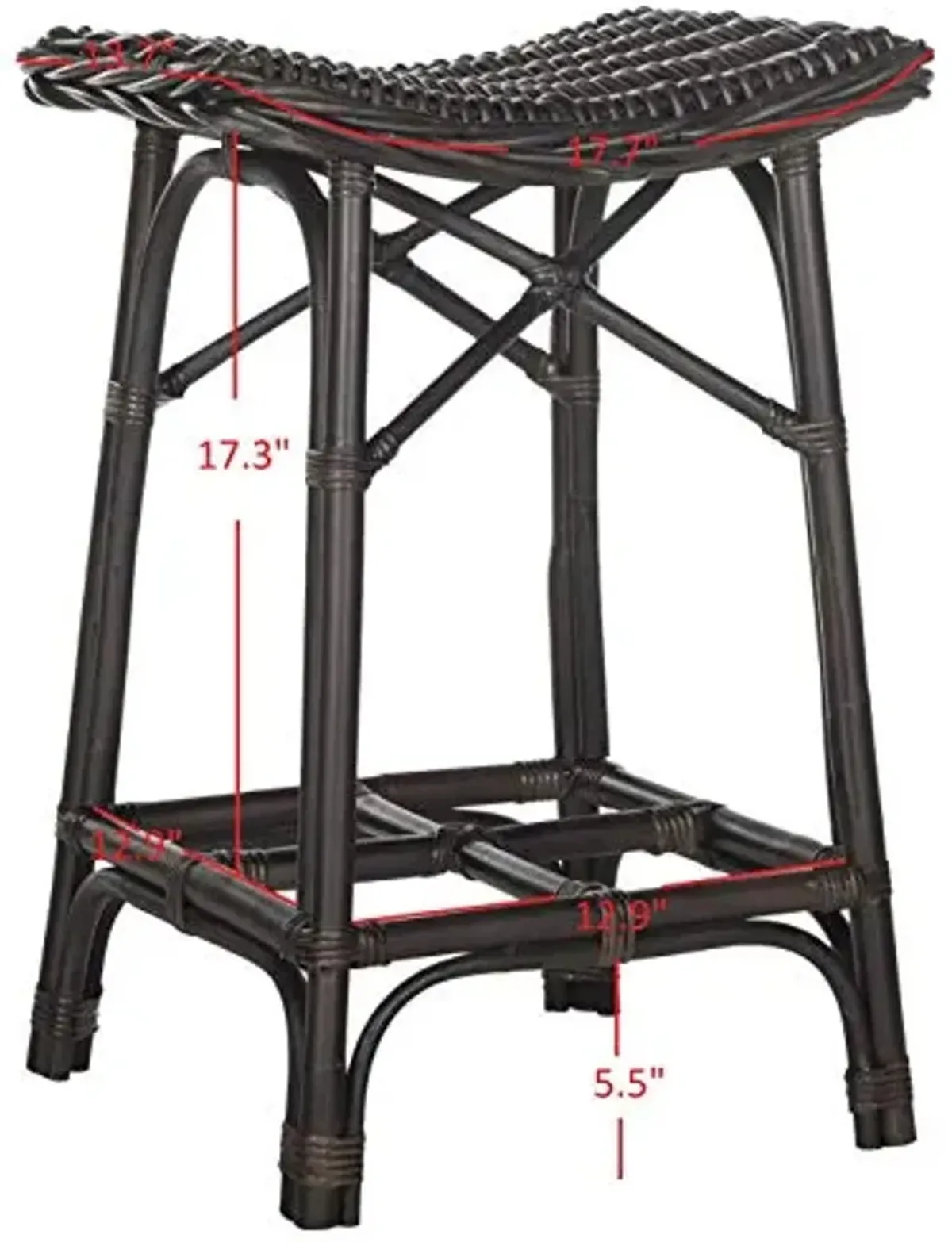 SAFAVIEH Home Collection Amara Brown Wicker Barstool