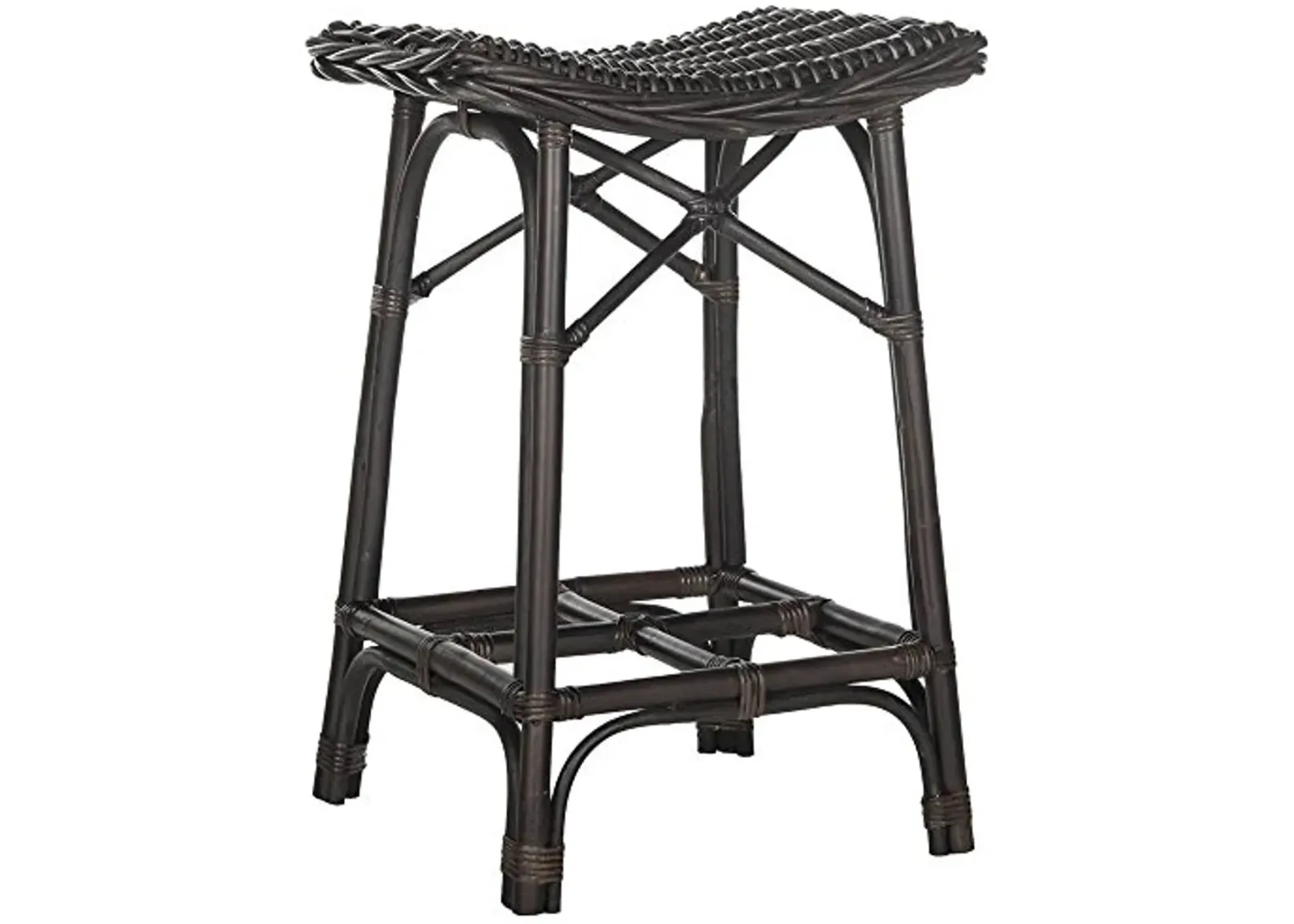 SAFAVIEH Home Collection Amara Brown Wicker Barstool