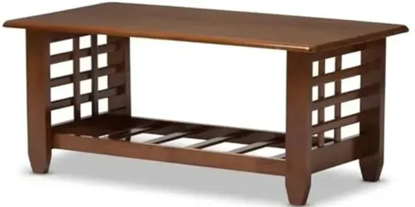 Baxton Studio Larissa Wood Coffee Table in Cherry