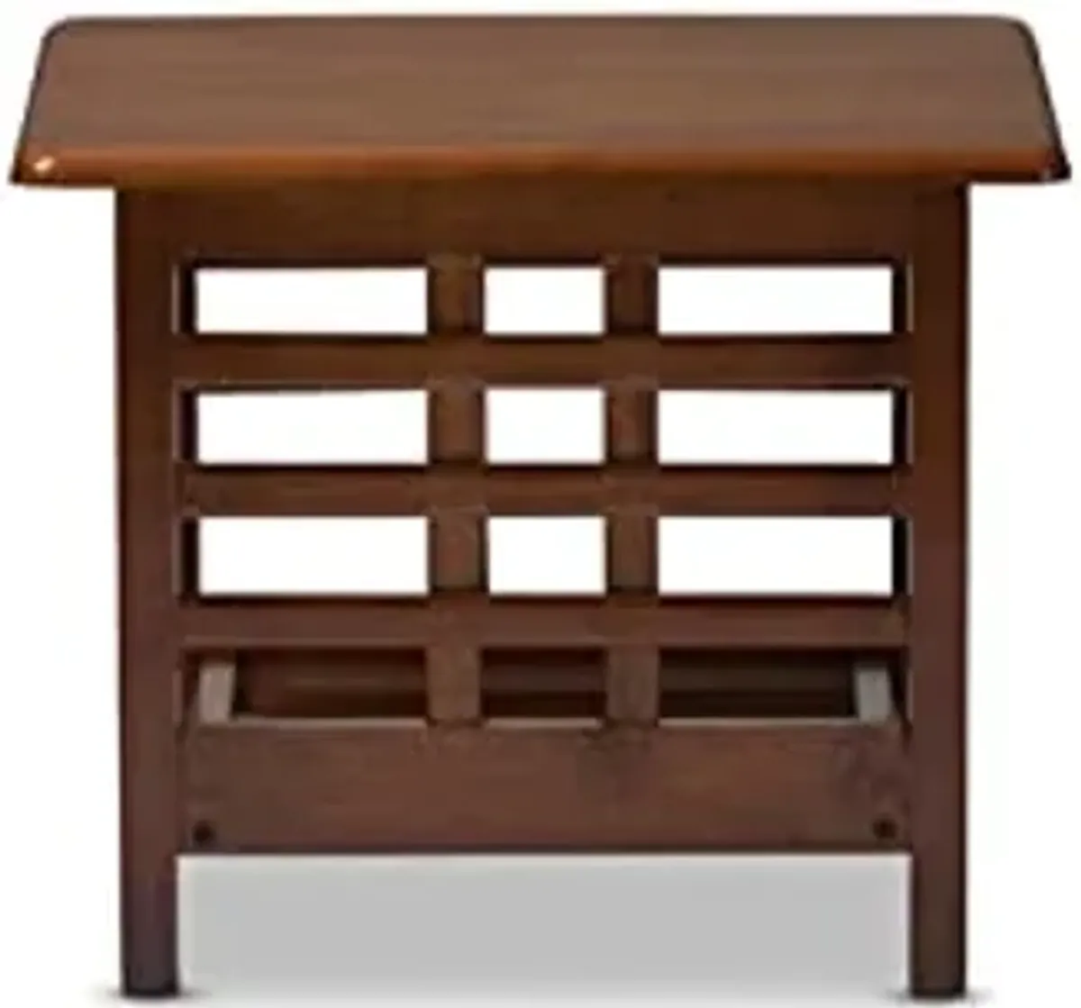 Baxton Studio Larissa Modern Classic Mission Style Cherry Finished Brown Wood Living Room Occasional End Table