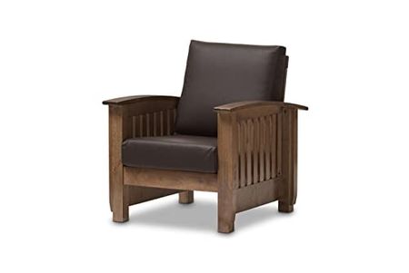 Baxton Studio Charlotte Faux Leather Lounge Chair in Dark Brown