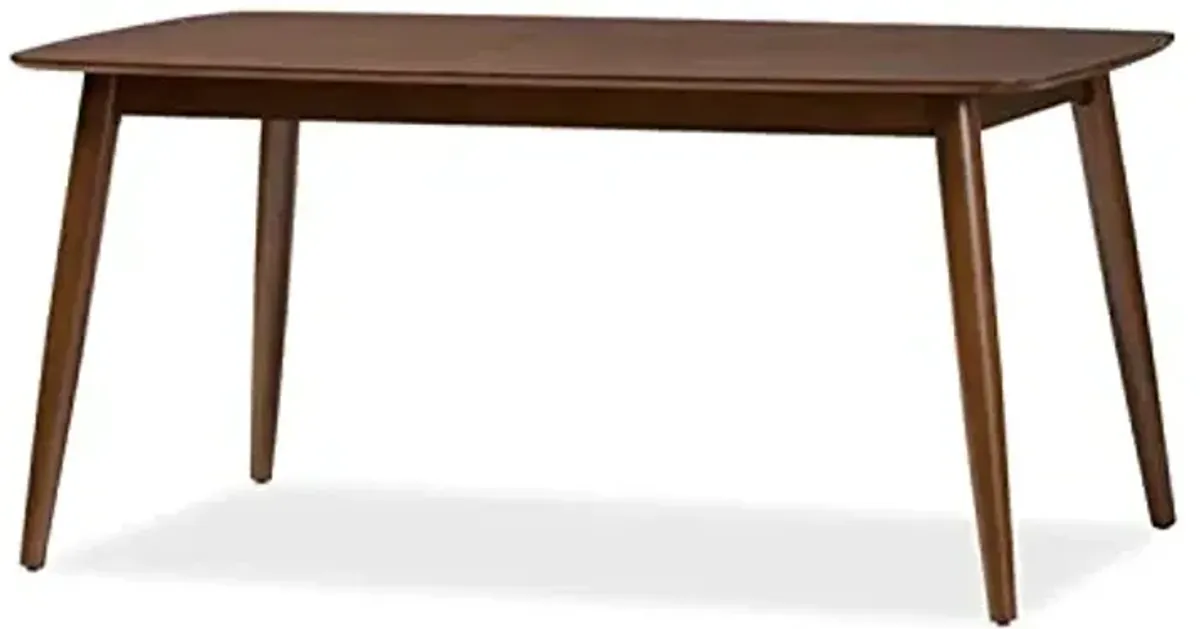 Baxton Studio Flora Dining Table in Medium Brown