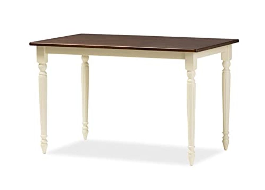 Baxton Studio Napoleon 46 3/4" Wide Cherry and Buttermilk Dining Table