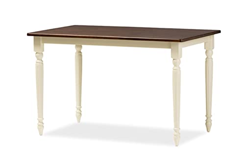 Baxton Studio Napoleon 46 3/4" Wide Cherry and Buttermilk Dining Table
