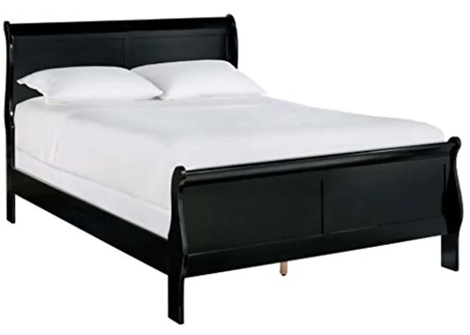 Homelegance Carell Furniture Modern Traditional Wood Queen Sleigh Bed in Black