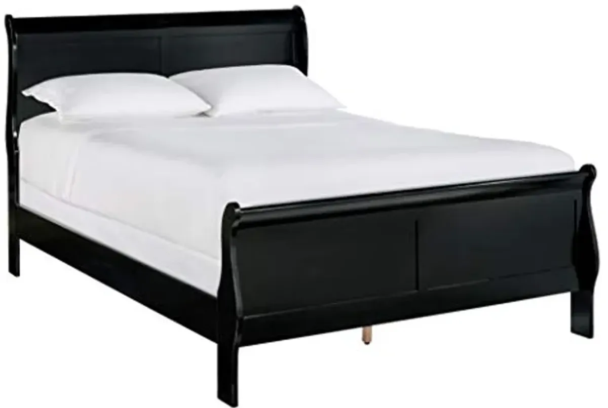 Homelegance Carell Furniture Modern Traditional Wood Queen Sleigh Bed in Black