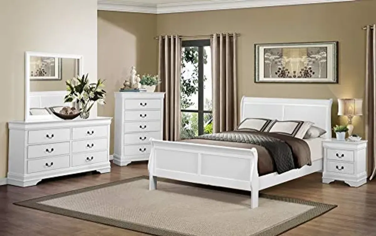 Homelegance Lexicon Mayville Traditional Wood Full Sleigh Bed in White