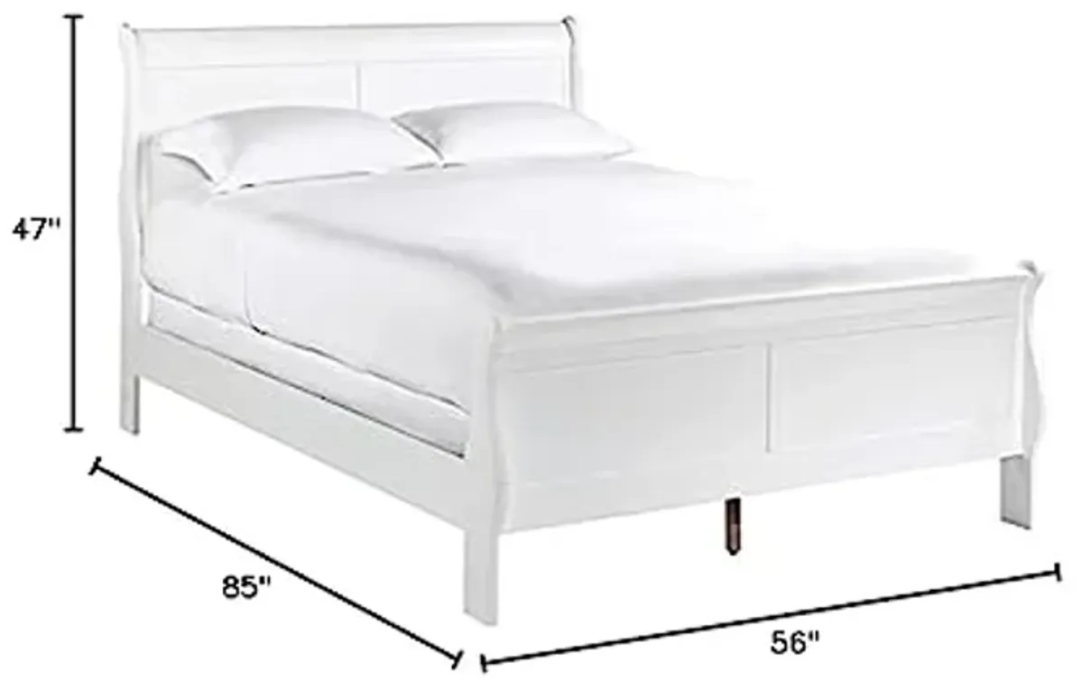 Homelegance Lexicon Mayville Traditional Wood Full Sleigh Bed in White